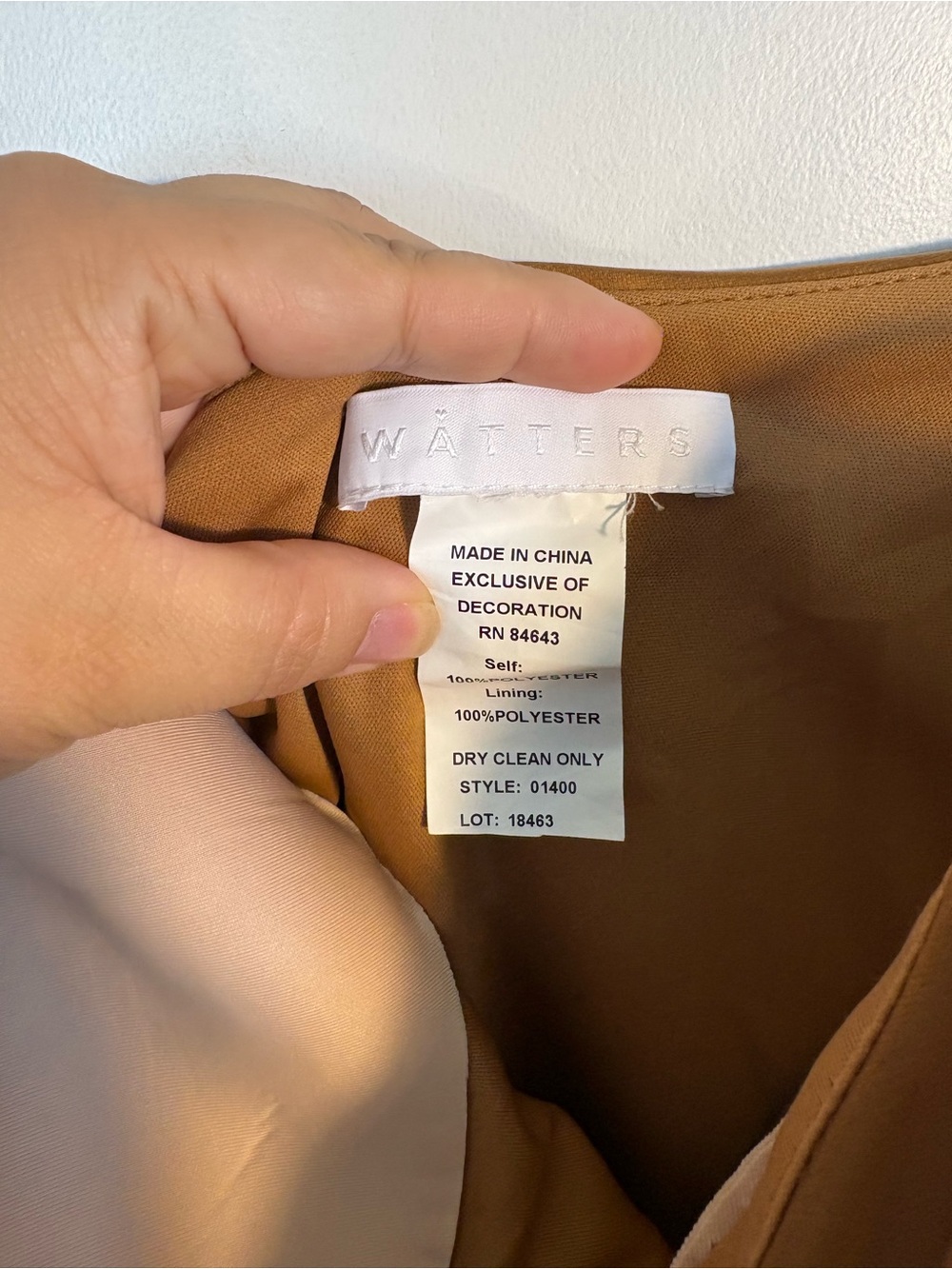Watters Everly satin caramel gown - Picture 6 of 8